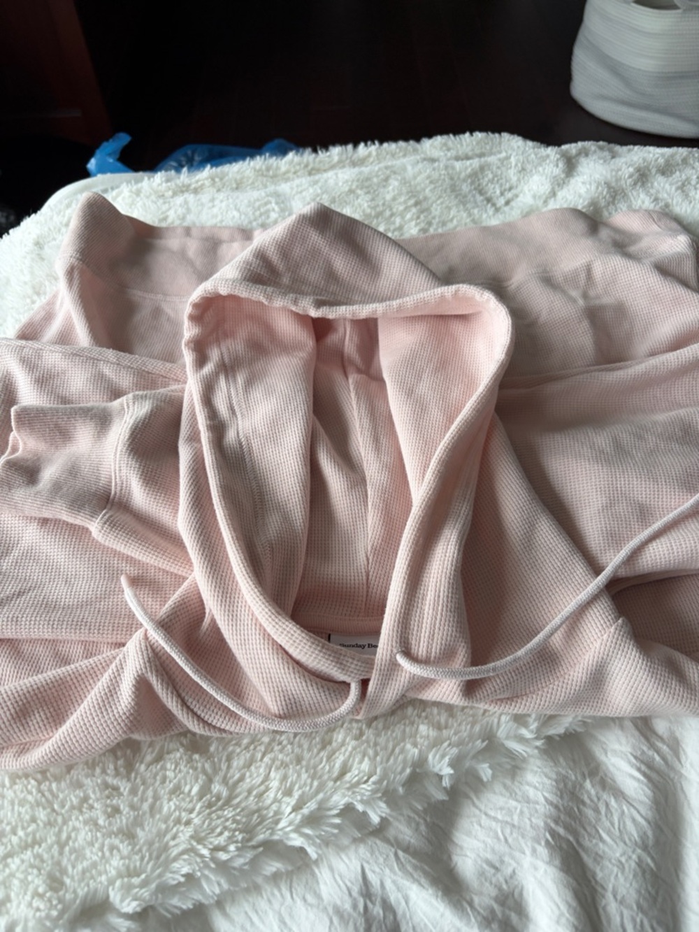 Aritzia Sunday Best Light Pink Cropped Hoodie with matching pant - Picture 7 of 8
